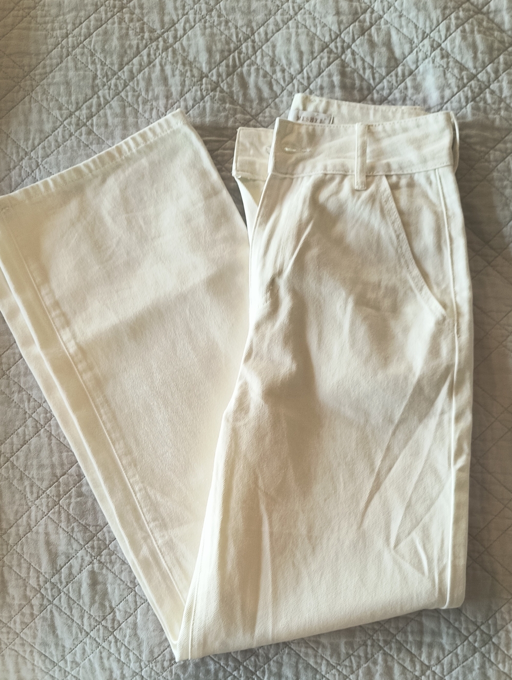 Meshki Cream Wide-Leg High-Rise Jeans